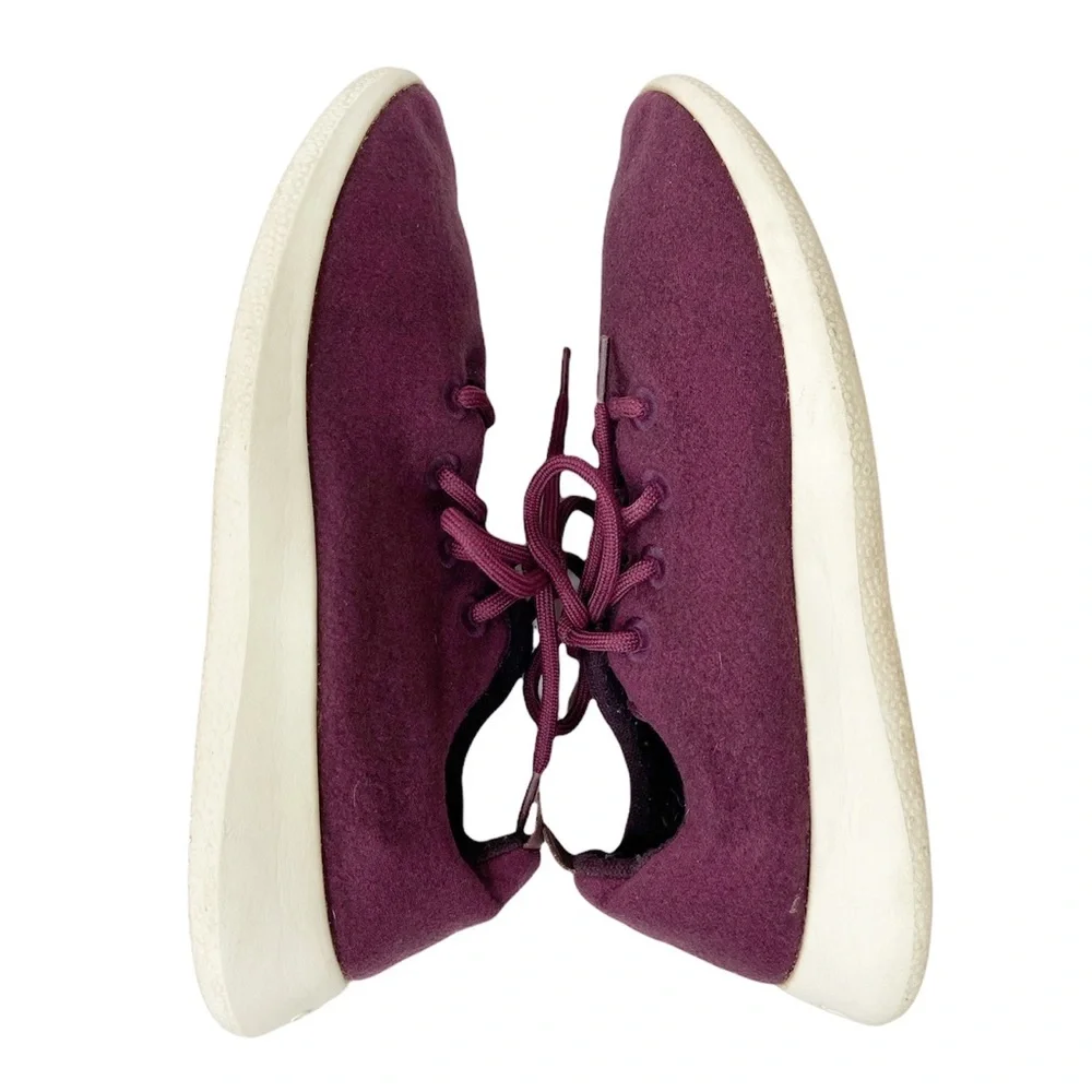 Allbirds Men’s Wool Runners Size M10 D520 Burgundy/White Renewable Materials